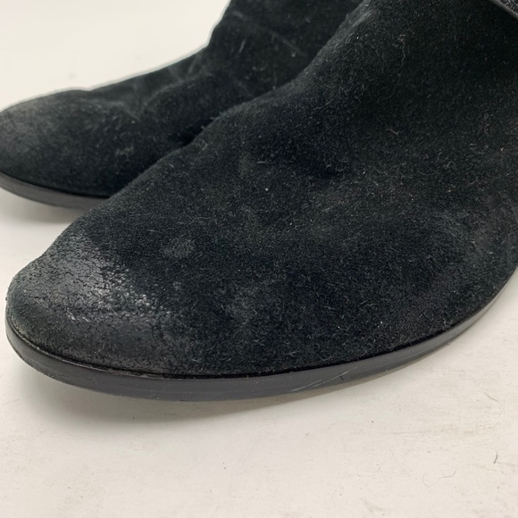 MICHAEL KORS Genuine Leather Black Suede Ankle Booties Shoes Block Heels sz 9.5 - Picture 9 of 16